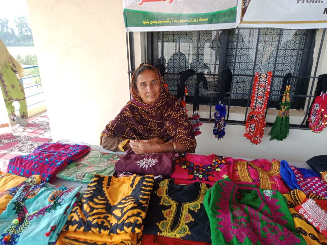 local woman with her crafts